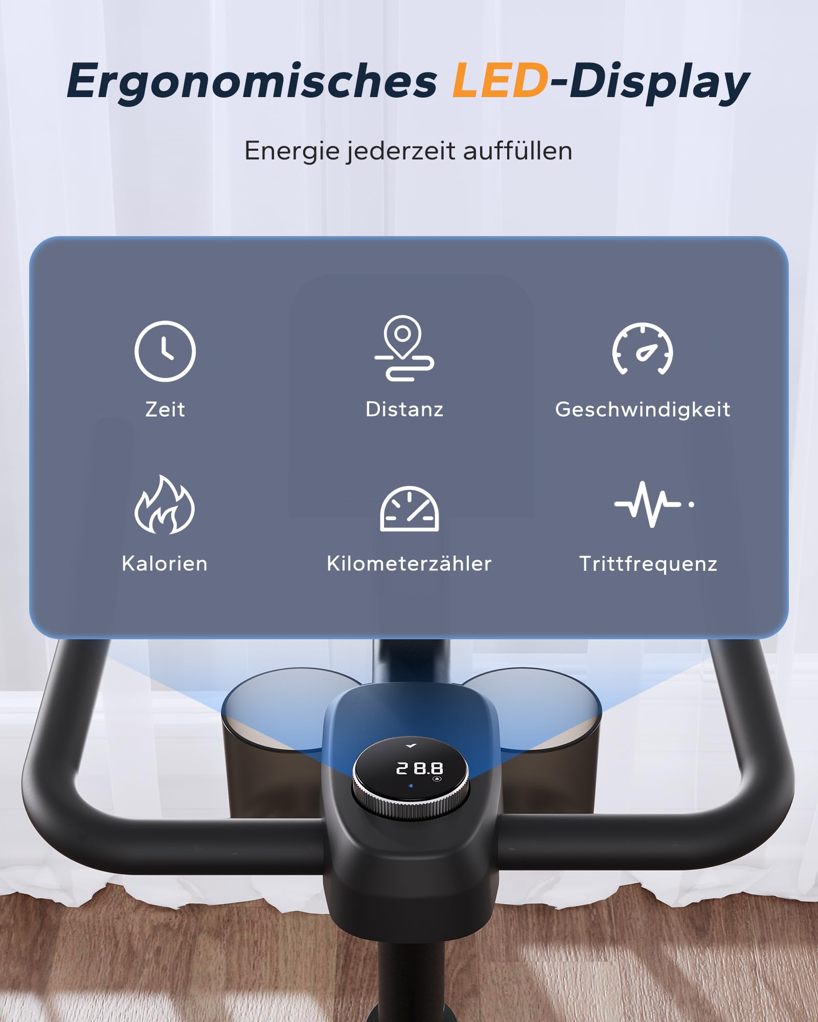MERACH Heimtrainer Fahrrad mit Magnetischem Widerstand, Leises Bremsbelag/Hometrainer Fahrrad mit Verbessertem LCD-Monitor, Indoor Cycling Bike mit Hantelrack, Tablet-Halter, Eigener App, Bis 136KG