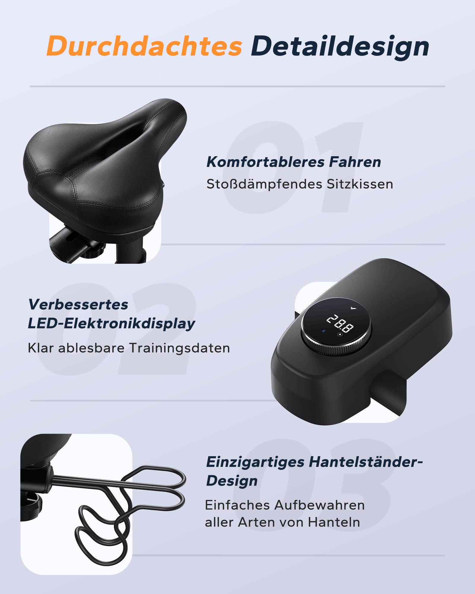 MERACH Heimtrainer Fahrrad mit Magnetischem Widerstand, Leises Bremsbelag/Hometrainer Fahrrad mit Verbessertem LCD-Monitor, Indoor Cycling Bike mit Hantelrack, Tablet-Halter, Eigener App, Bis 136KG